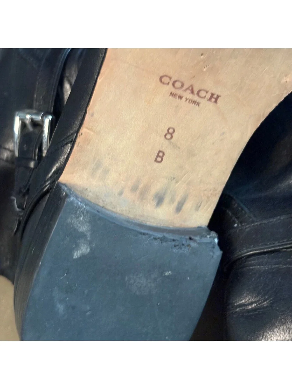 Coach Women Sz 8 Black Leather Knee-High Boots